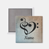 Treble Clef Bass Clef Music Heart individuell ange Magnet (Vorderseite/Rückseite)
