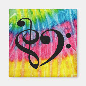 Treble Clef Bass Clef Music Heart Rainbow Krawatte Magnet (Vorne)