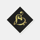 Treble clef, Bass clever music heart Liebe Serviette (Ecke)