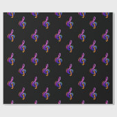Treble Clef Black Geschenkpapier (Flach)