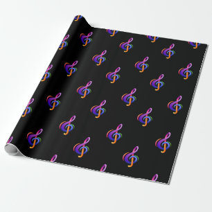 Treble Clef Black Geschenkpapier