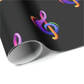 Treble Clef Black Geschenkpapier (Rolleneckpunkt)