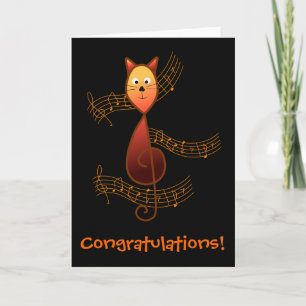 Treble Clef Cat Karte