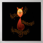 Treble Clef Cat Poster (Vorne)