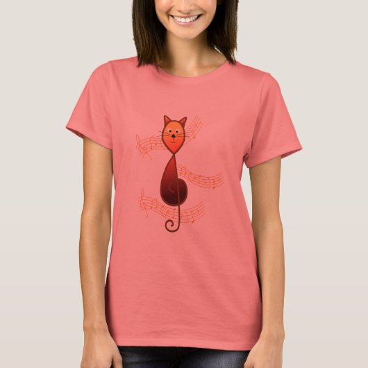 Treble Clef Cat T-Shirt (Vorderseite)