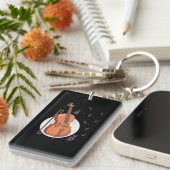 Treble Clef Cellist Musical Instrument Cello Schlüsselanhänger (Vorderseite rechts)