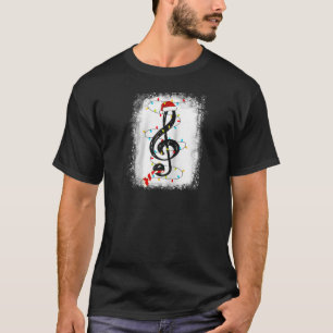 Treble Clef Christmas Lights Musik Lover Weihnacht T-Shirt