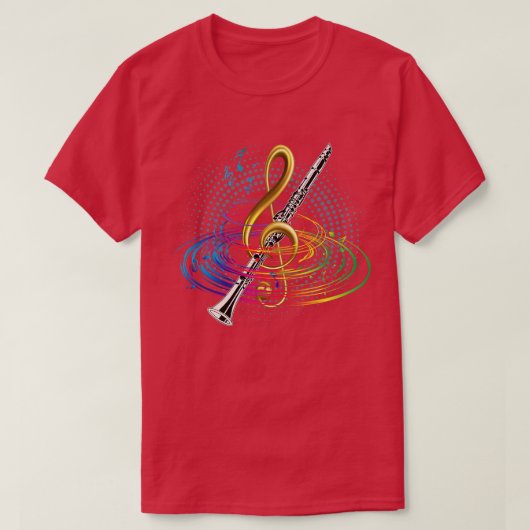 Treble Clef Clarinet T-Shirt (Design vorne)