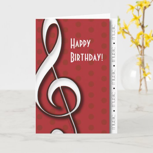 Treble Clef Customizable Music Card Karte (Gelbe Blume)