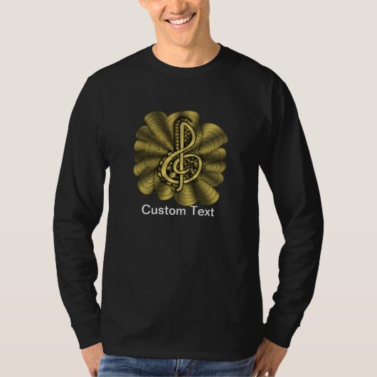 Treble Clef Doodle Gold T-Shirt (Vorderseite)