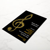Treble clef Elegant Minimal Gold Musiknoten Text Folieneinladung (Gedreht)
