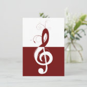 Treble Clef Erwägung Einladung (Stehend Vorderseite)