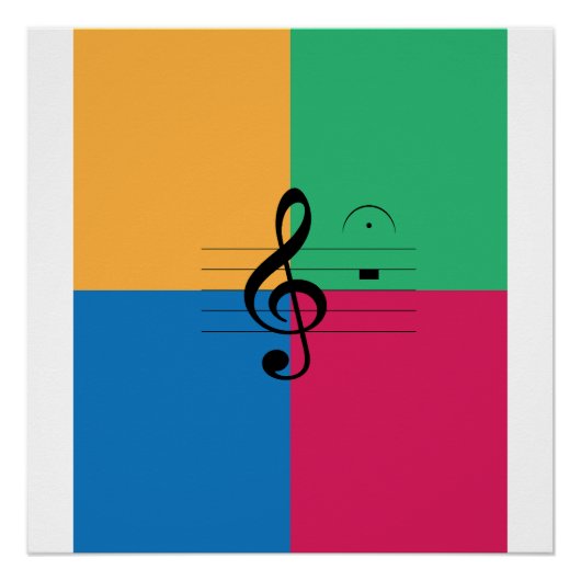 Treble clef, fermata, music, jazz poster (Vorderseite)