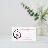 Treble Clef für Open Teardrop Music Teacher Visitenkarte (Stehend Vorderseite)
