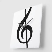 Treble Clef G-Clef Musical-Symbol Quadratische Wanduhr (Winkel)
