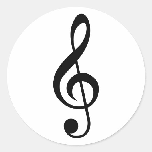 Treble Clef G-Clef Musical-Symbol Runder Aufkleber (Vorderseite)