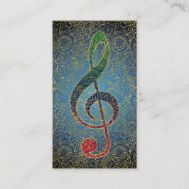 Treble Clef Gold Filigree - Farbenfrohe Musik Visitenkarte