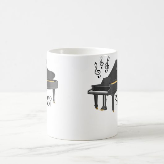 Treble Clef Grand Piano Man Kaffeetasse (Mittel)