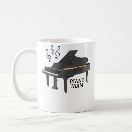 Treble Clef Grand Piano Man Kaffeetasse (Links)