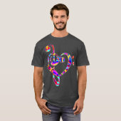Treble Clef Heart Liebe Valentinstag Musik T-Shirt (Vorne ganz)
