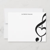 Treble Clef Heart Musiknote Personalisiert Mitteilungskarte (Vorderseite)