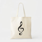 Treble Clef Heart Musiknote Personalisiert Tragetasche (Vorne)