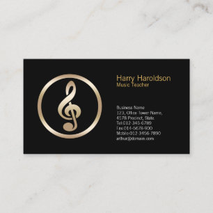 Treble Clef Icon Music Teacher Business Card Visitenkarte
