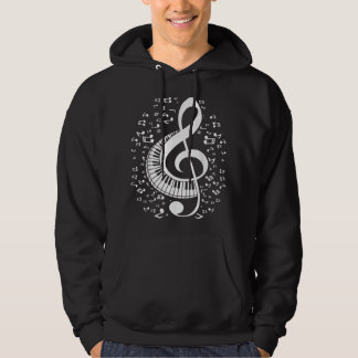 Treble Clef Keyboard Klassische Musiknoten Pianist Hoodie