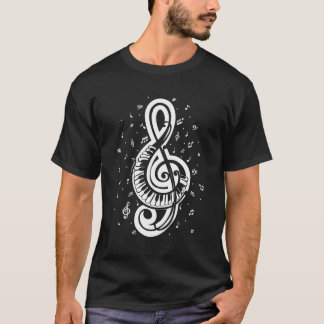 Treble Clef Keyboard Pianist Al Music T-Shirt