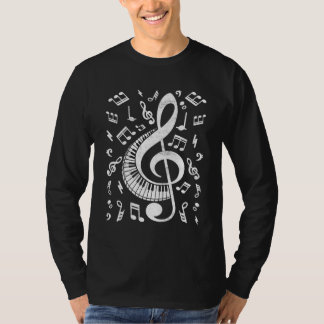 Treble Clef Keyboard Piano   Pianist Classical Mus T-Shirt