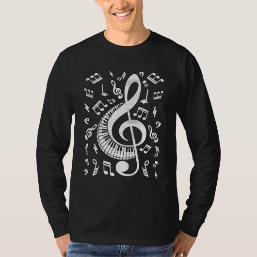 Treble Clef Keyboard Piano   Pianist Classical Mus T-Shirt (Vorderseite)