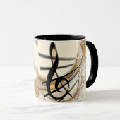 Treble Clef Komposition Gold Musiker Tasse (VorderseiteRechts)