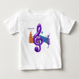 Treble Clef Lila Elegantes Design - Anpassung Baby T-shirt
