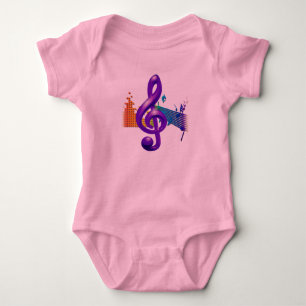 Treble Clef Lila Elegantes Design Baby Strampler