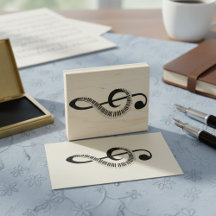 Treble Clef Made of Piano Keys Rubber Briefmarke