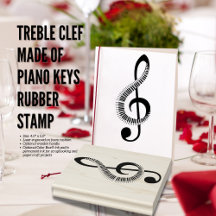 Treble Clef Made of Piano Keys Rubber Briefmarke