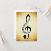 Treble Clef mit Klaviertasten Karte (Vorderseite/Rückseite Beispiel)