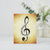 Treble Clef mit Klaviertasten Postkarte (Stehend Vorderseite)