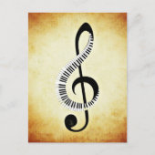 Treble Clef mit Klaviertasten Postkarte (Vorderseite)