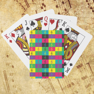 Treble Clef Music Bright Color Pattern Spielkarten