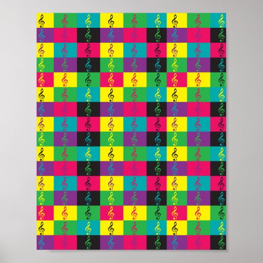 Treble Clef Music Colorful Poster (Vorne)