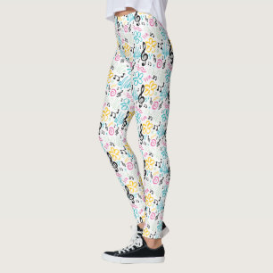 Treble Clef Music Gift Musician Teacher Band Leggings