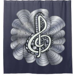 Treble Clef Music Lovers Personalizable Duschvorhang