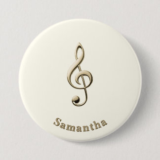 Treble Clef Music Lover's Round Custom Button
