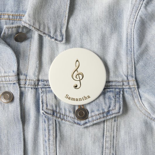 Treble Clef Music Lover's Round Custom Button (Beispiel)