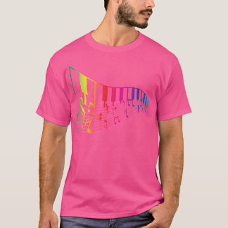 Treble Clef Music Notes Gift Colorful Piano T-Shirt