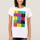 Treble Clef Music Pattern Brillenfarben T-Shirt (Vorderseite)