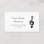 Treble Clef Music Simple Black and White Visitenkarte (Vorderseite)