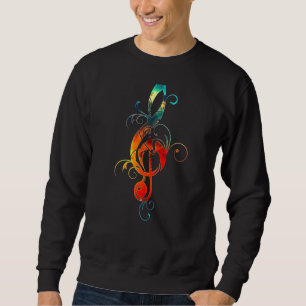 Treble Clef Music Symbol Musical Notizzettel Noten Sweatshirt
