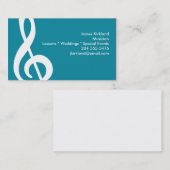 Treble Clef Music Teacher Studio Music Conductor Visitenkarte (Vorne/Hinten)